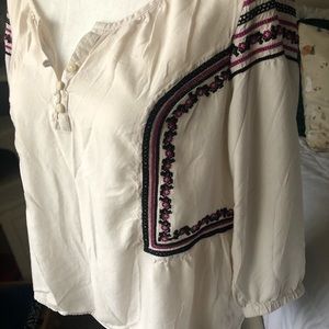 American Eagle Outfitters Cream Hippie Top Large